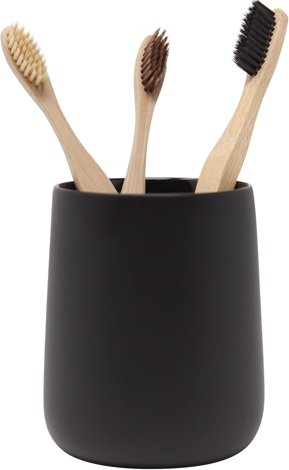 Matte Black Toothbrush Holder with Cup and Floss Rack