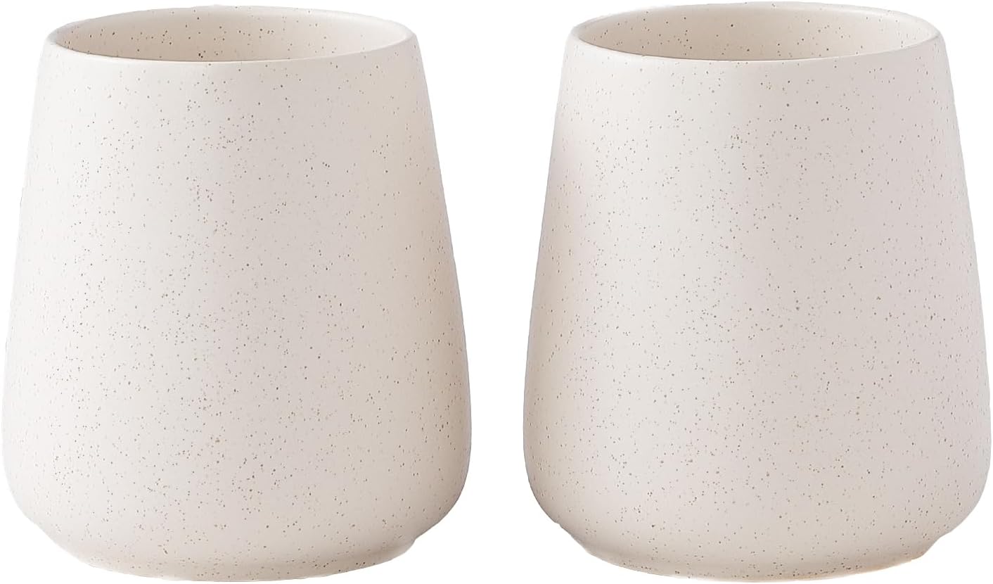 Eyrozia Beige Ceramic Toothbrush Holder Set 2Pcs
