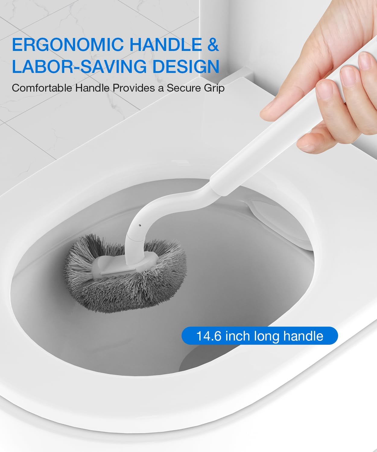 OSCIOSS Toilet Brush and Holder Set White