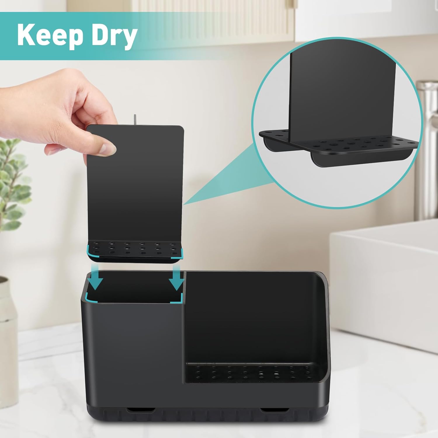 PARKMANI Toothbrush Holder with Drainage and Storage