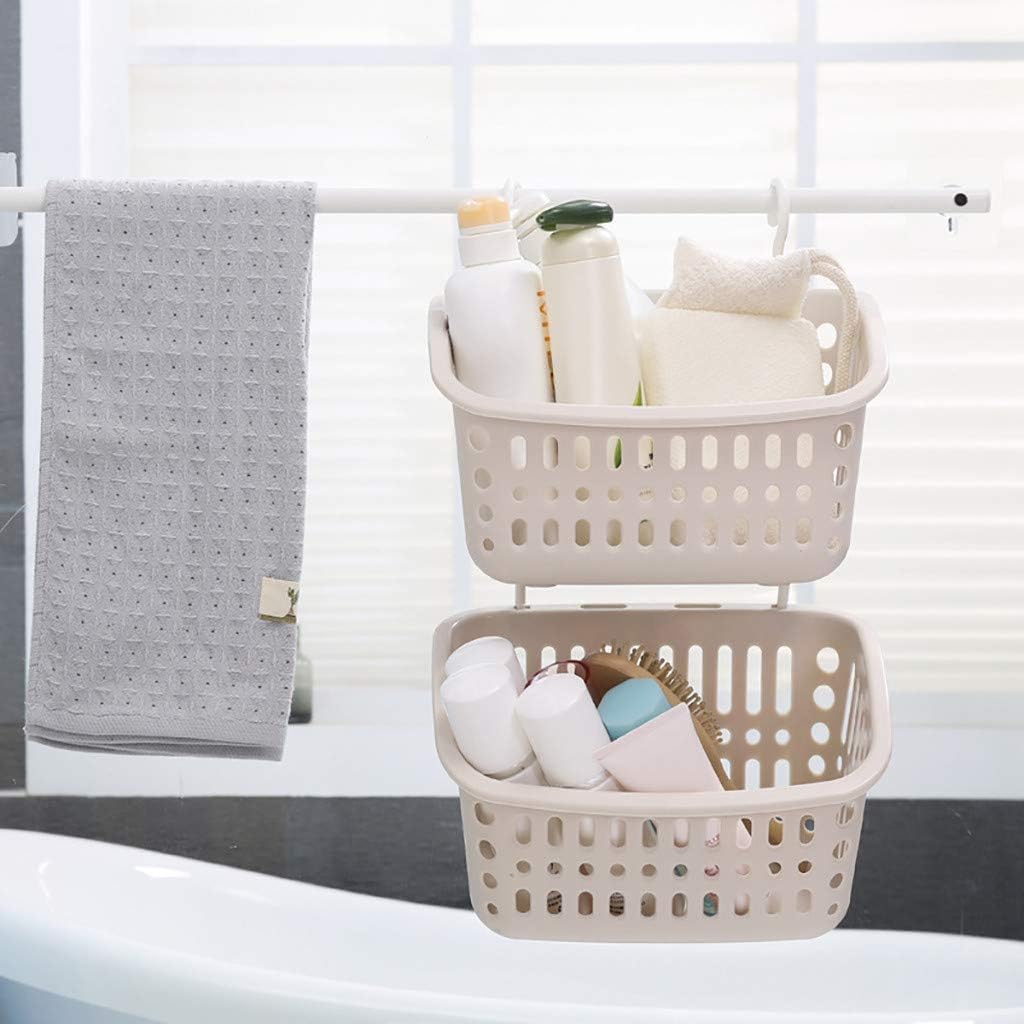 Durable Plastic Wall Mount Storage Basket for Home Kitchen Bathroom