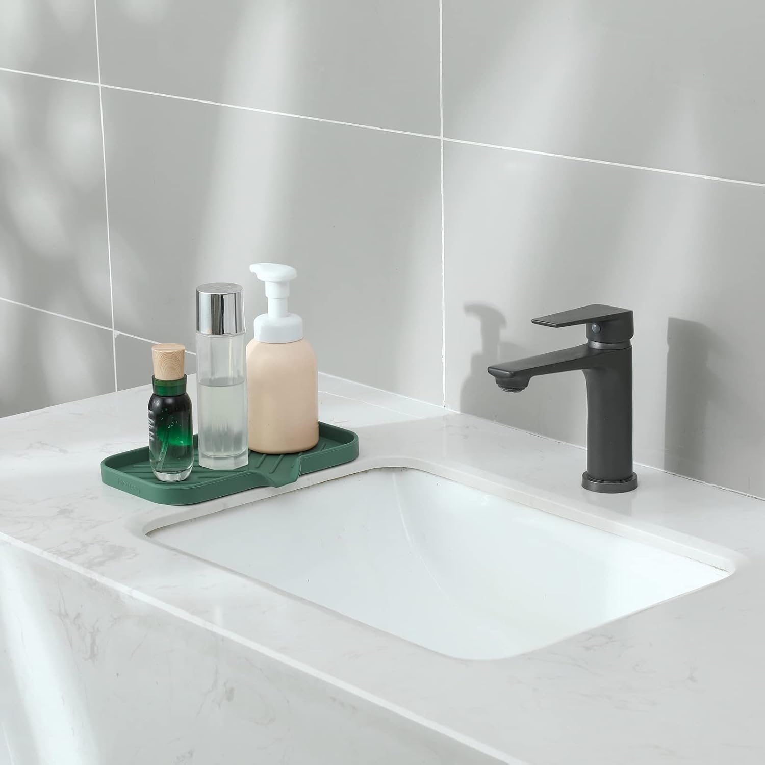 MicoYang Silicone Soap Dish with Drain Spout - Green 9653