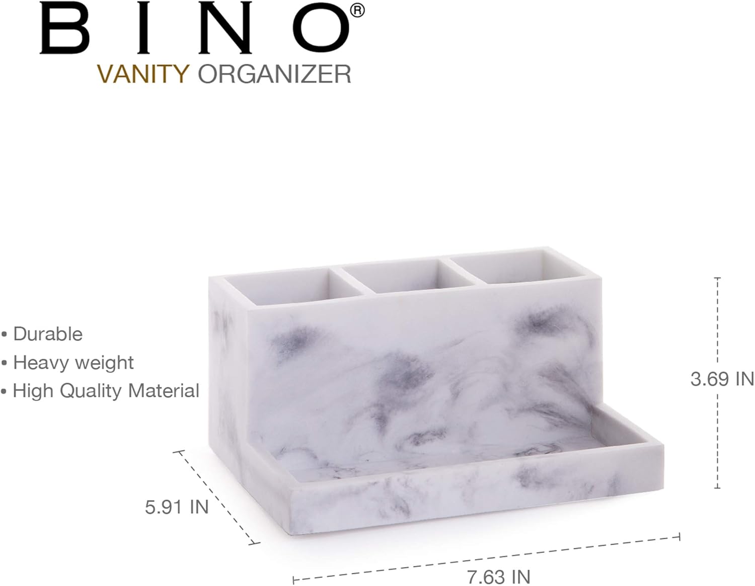 BINO 3 Compartment Organizer with Tray - Bathroom Makeup Holder