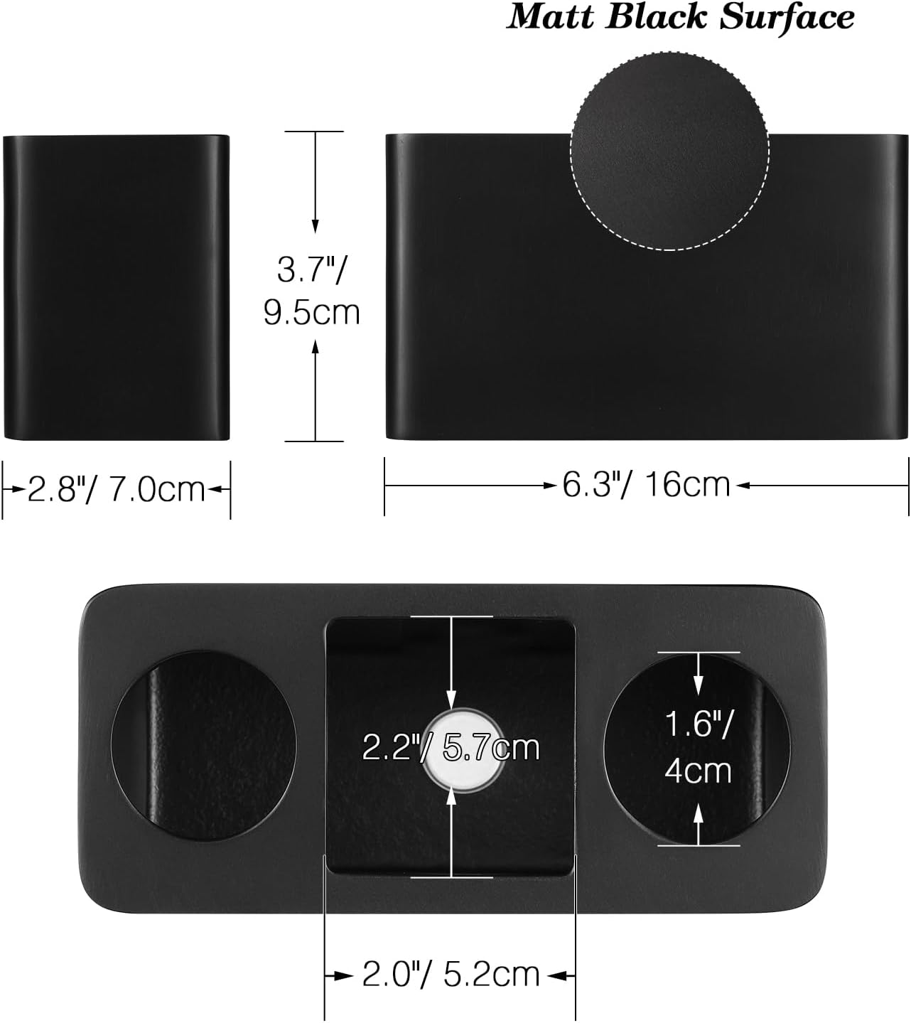 Luxspire Toothbrush Holder - Black 3 Slots