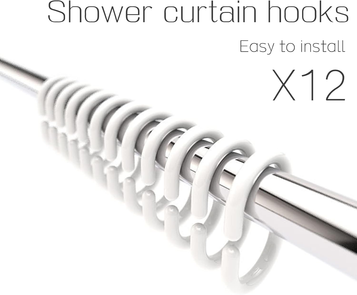 Tititex Grey Leaves Faux Linen Shower Curtain Set 72x72 with Hooks 1