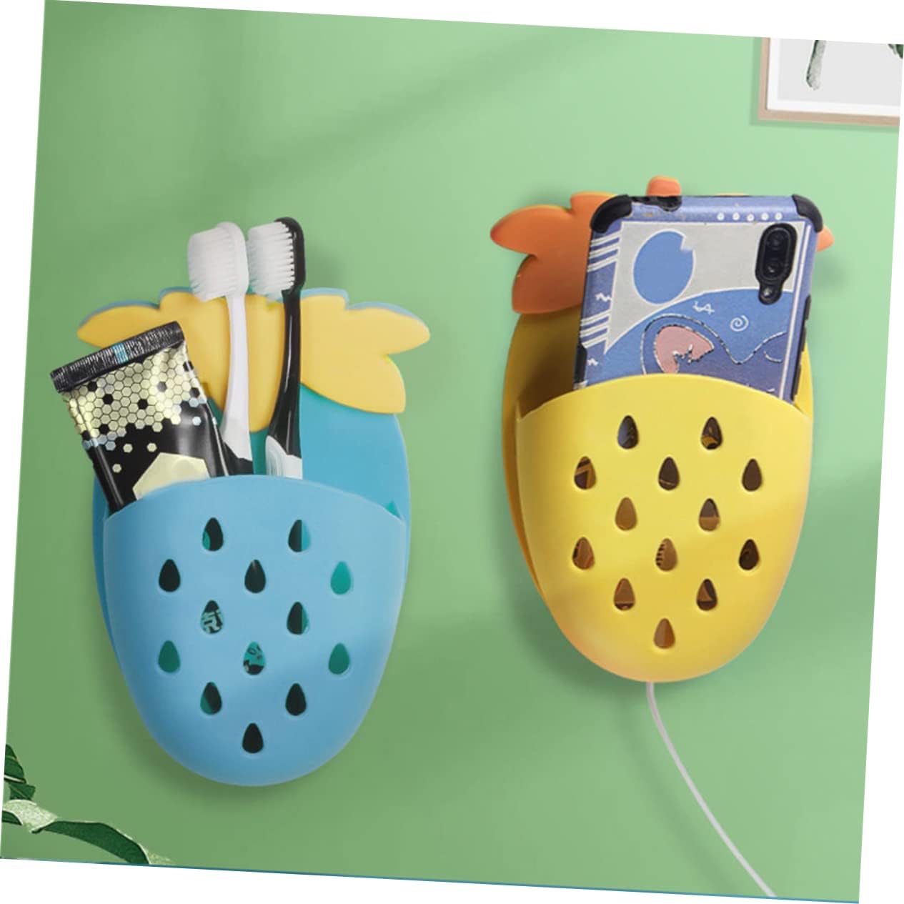 Happyyami 2Pcs Wall Shower Holder Organizer