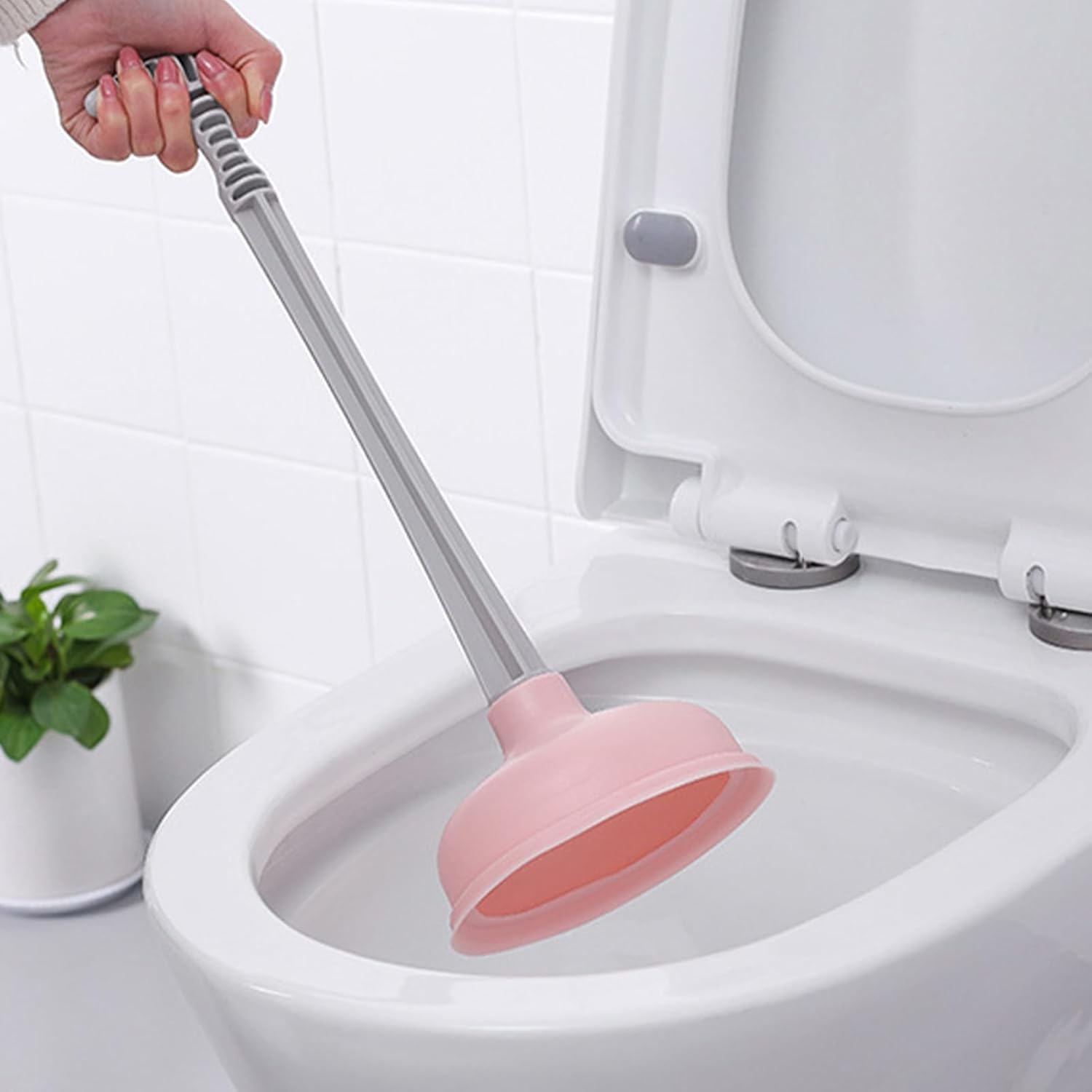 Miriam Song Toilet Plunger with Strong Suction and Durable Design Pink