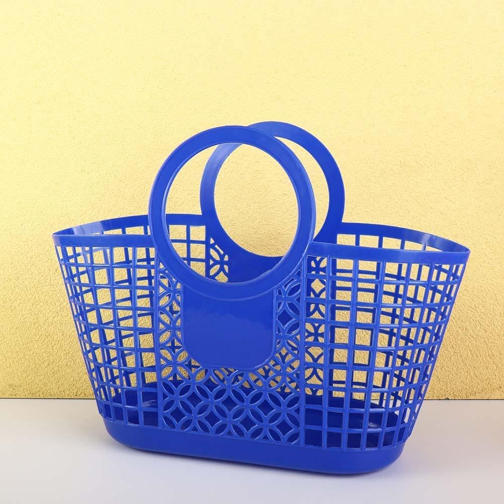 1PCS Durable Hollow Storage Basket for Kitchen and Shower Yellow