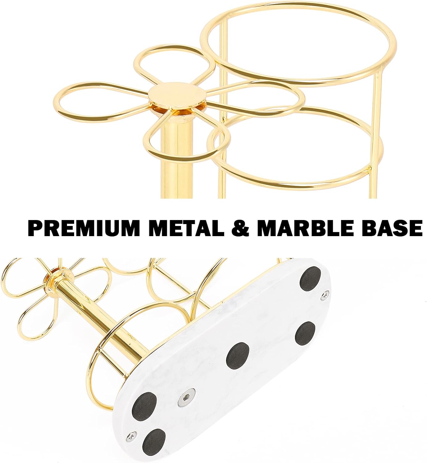 HarJue Gold Toothbrush Holder with Marble Base 1