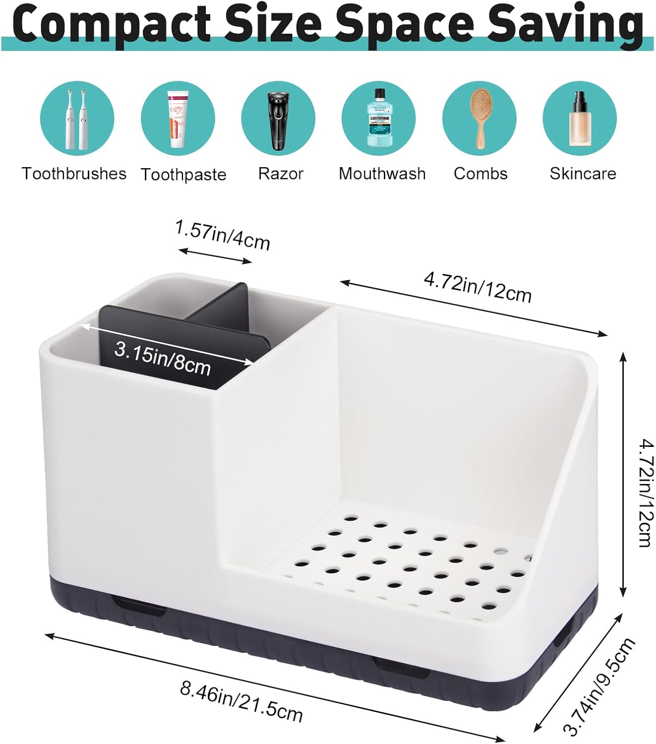 PARKMANI Bathroom Counter Organizer with Detachable Holders