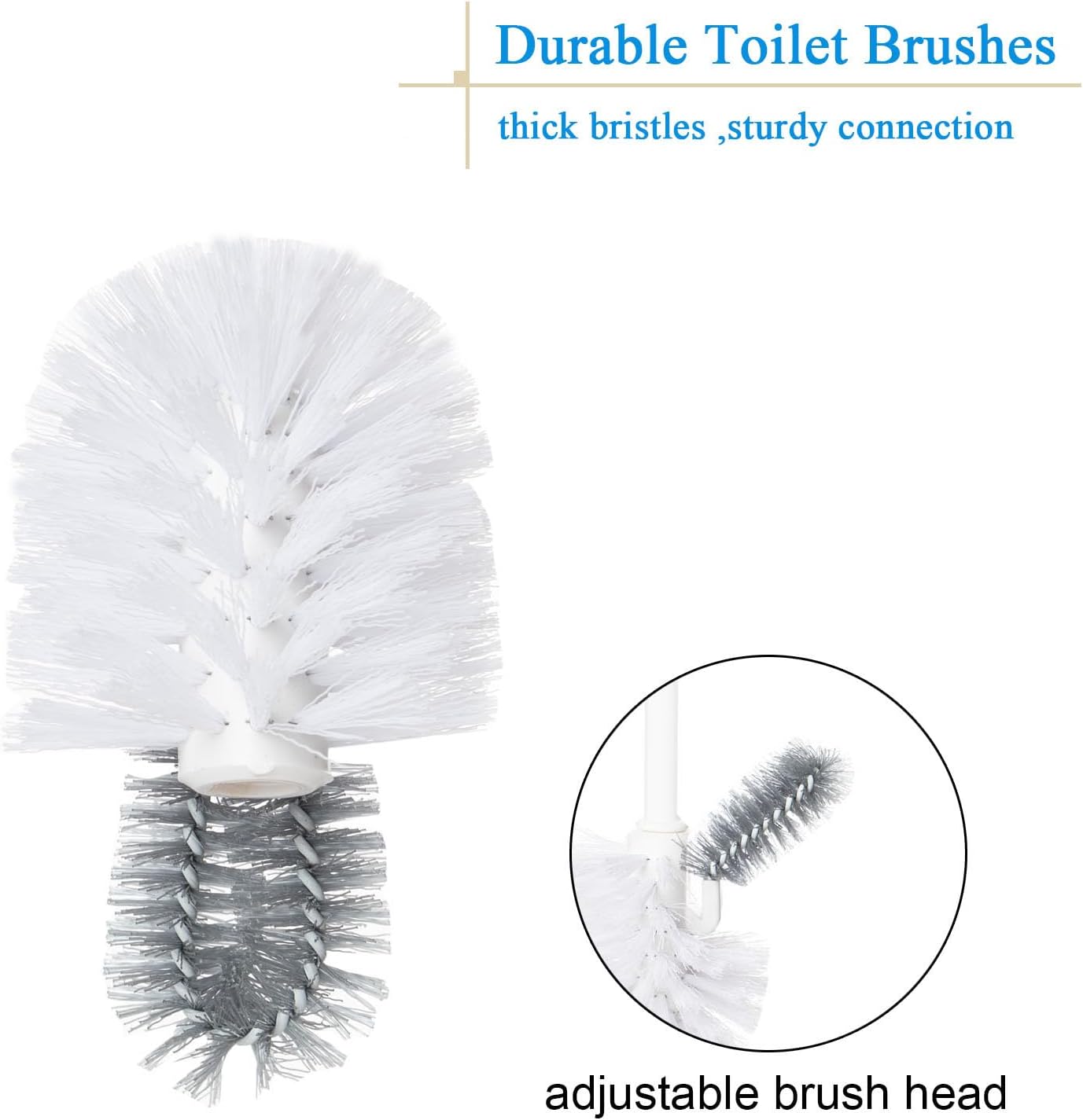 2 Pack Toilet Bowl Brush Without Holder for Deep Cleaning