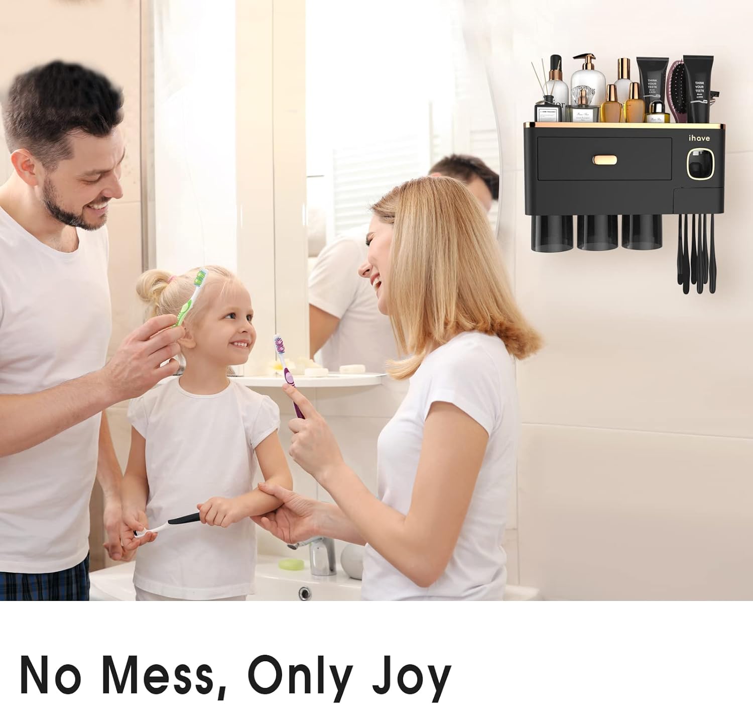 iHave Wall Toothbrush Holder with Dispenser