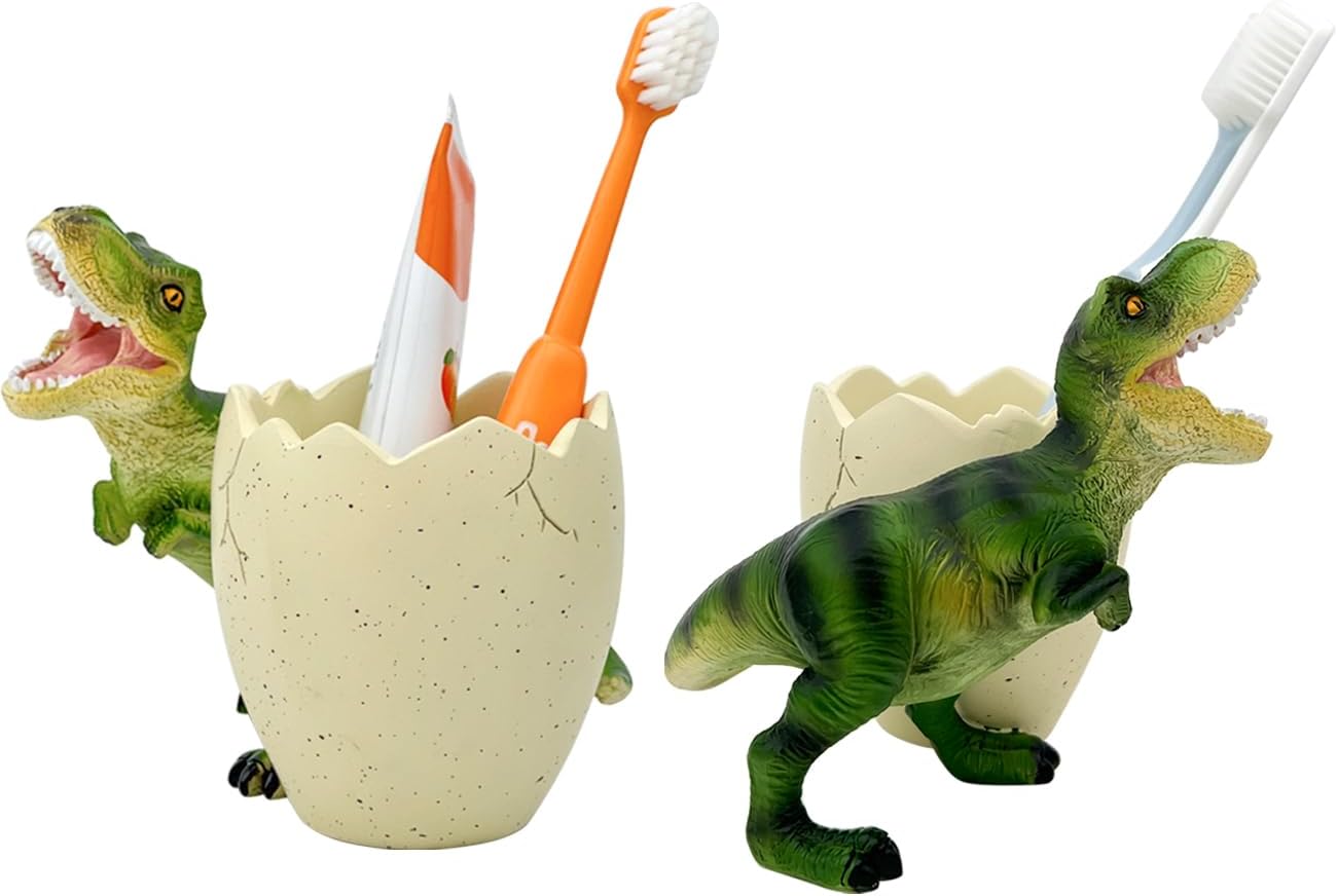 FlidRunest Dinosaur Toothbrush Holder - Green 1