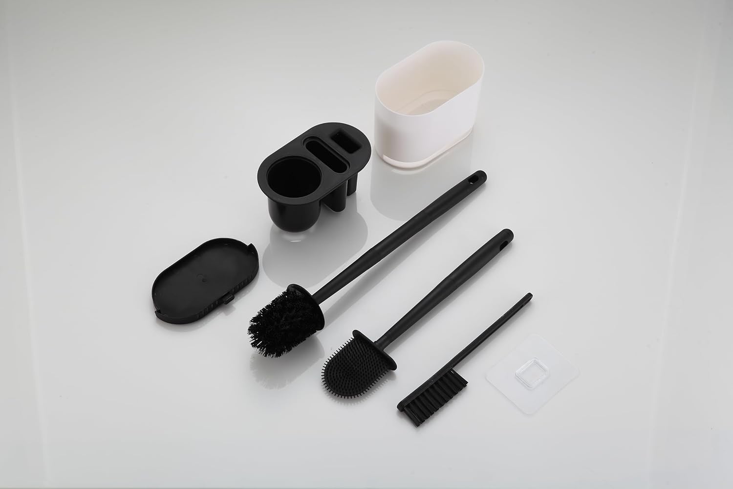 3-in-1 Toilet Brush Plunger Set with Bracket Gray