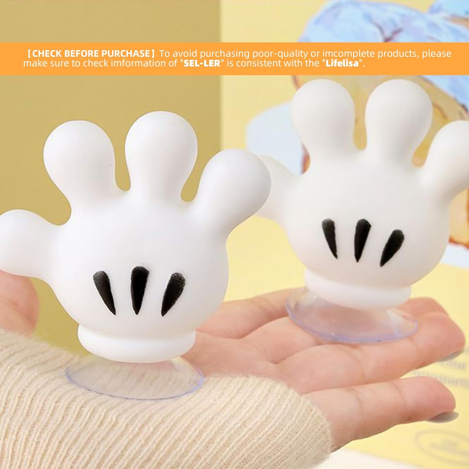 Cute Hanging Toothbrush Holder with Suction Hooks and Sticky Pads