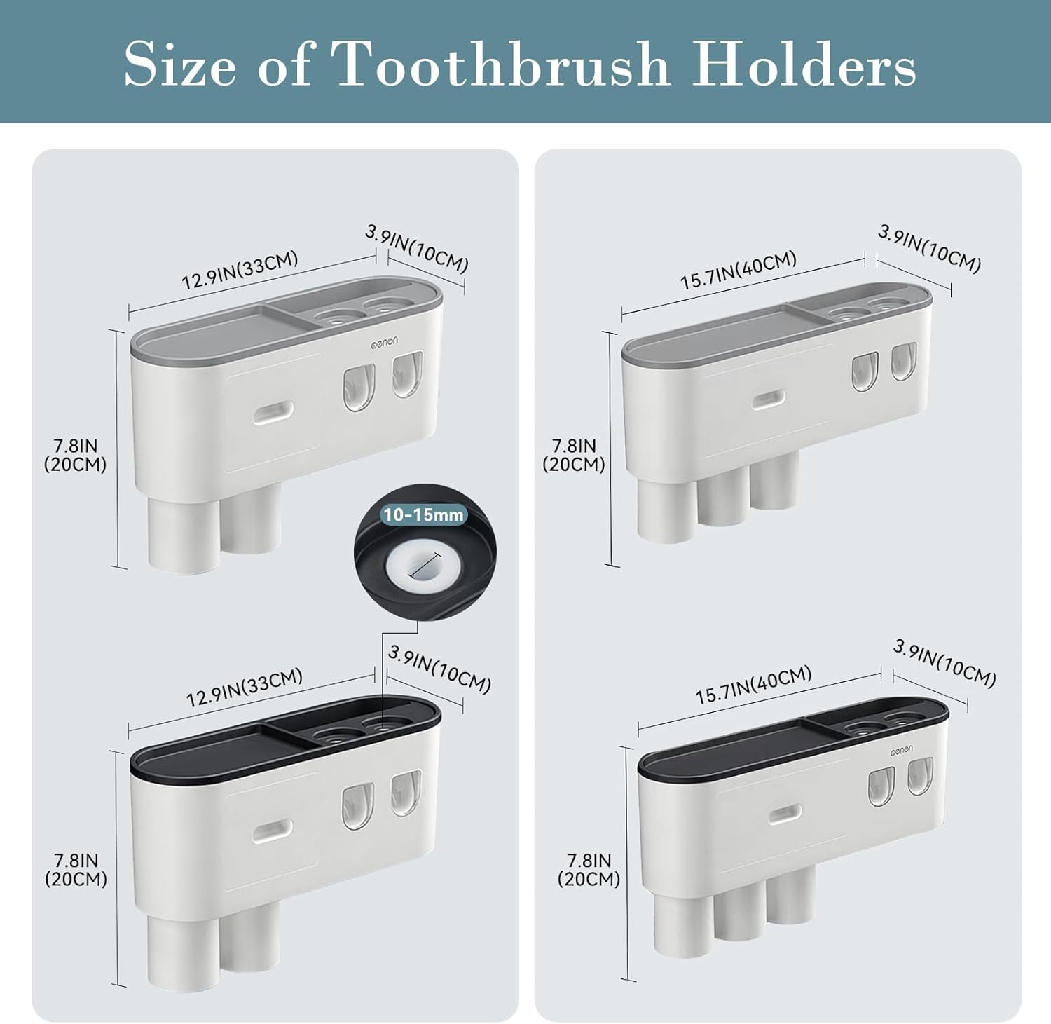 BHeadCat Toothbrush Holder with Toothpaste Dispensers and Storage