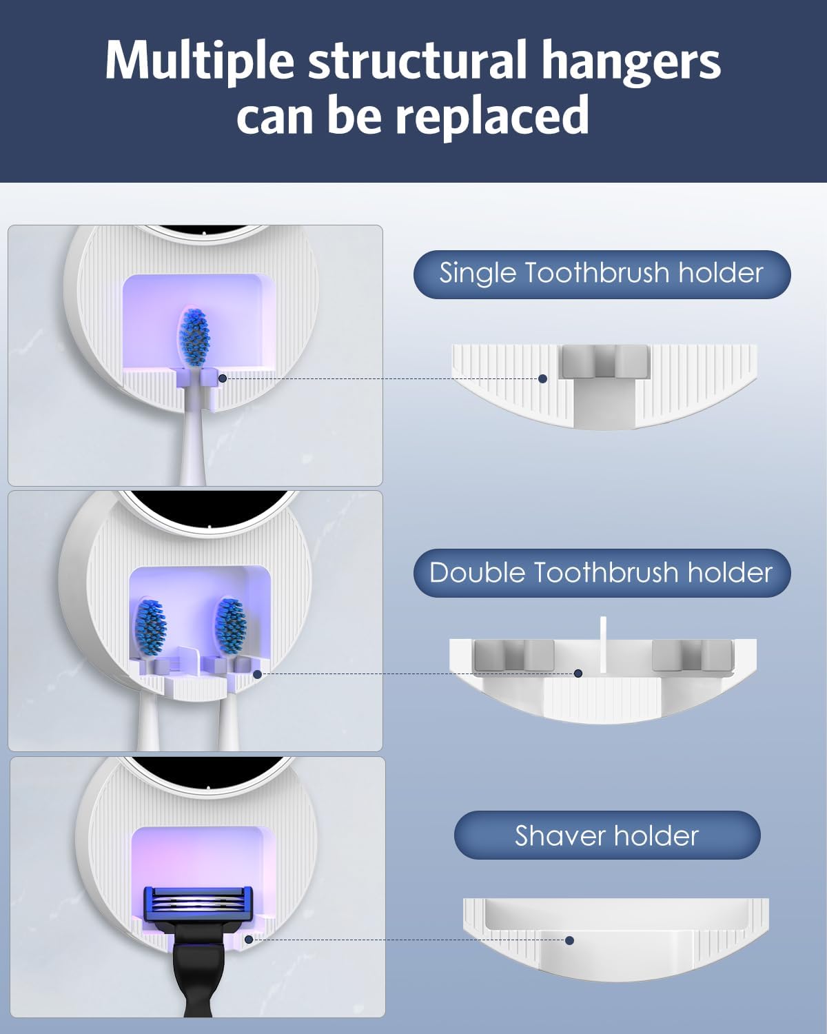 UV Toothbrush Cleaner Holder with Auto Sensor