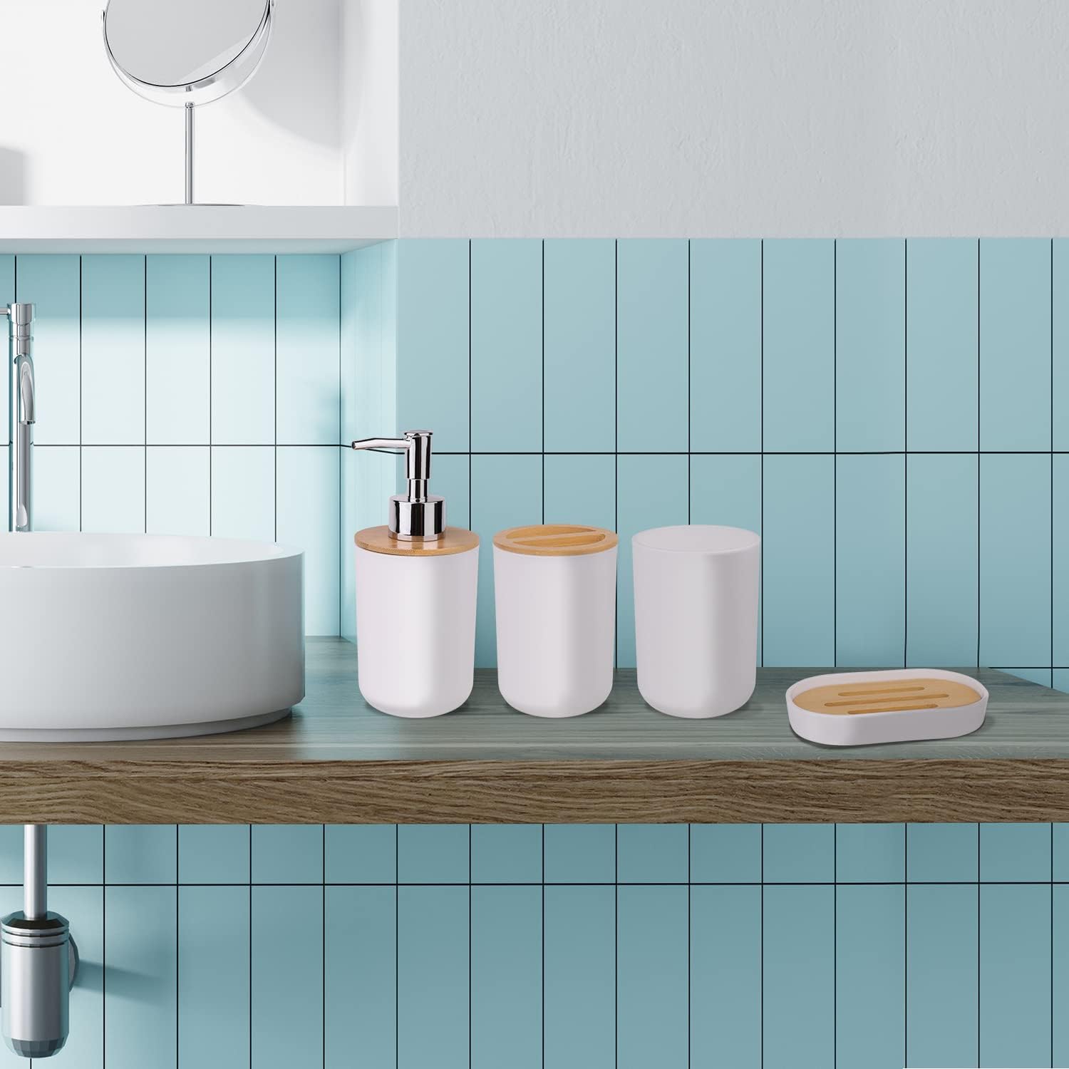 MOCHTERO 4-Piece Bathroom Accessories Set