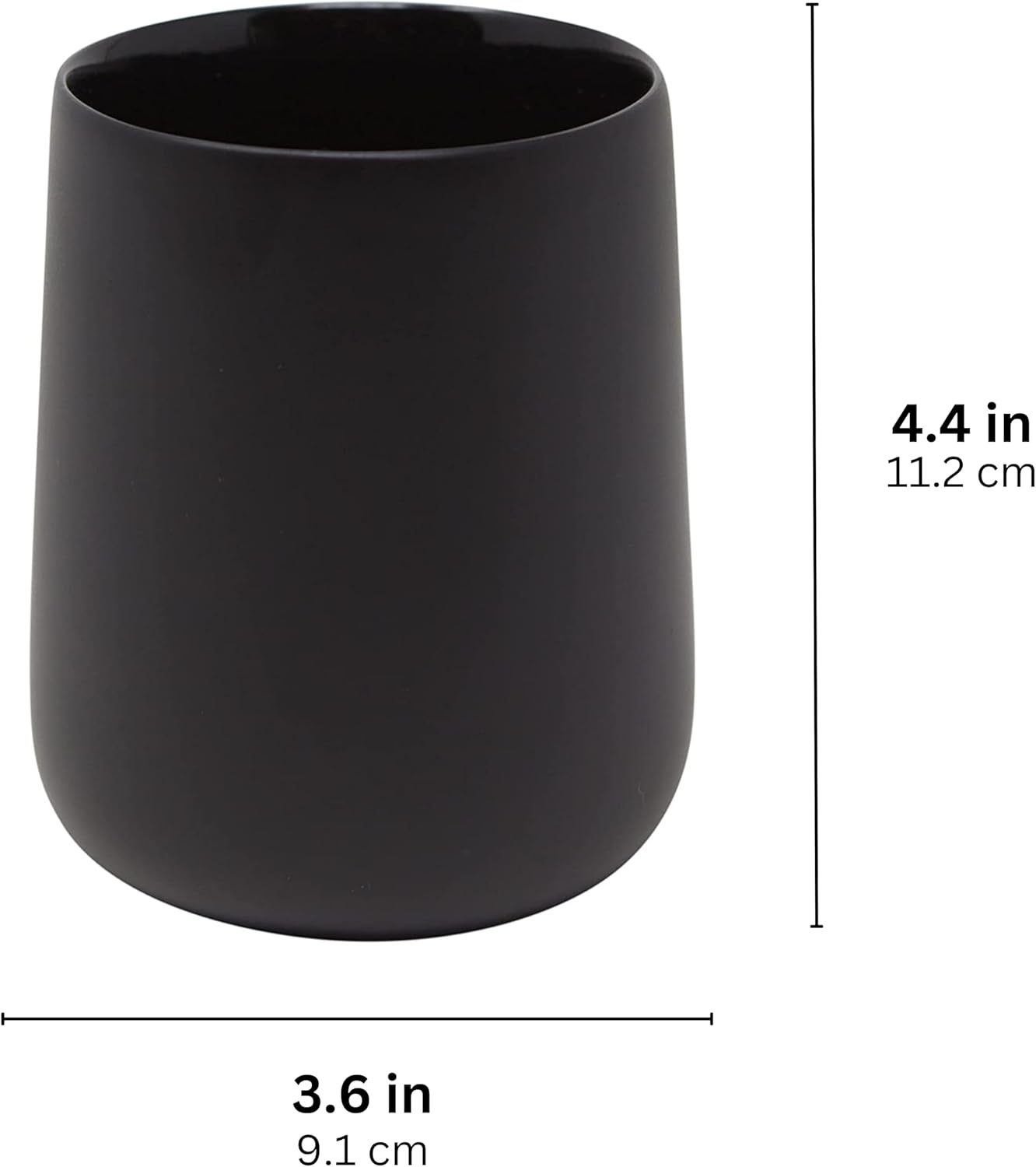 Matte Black Toothbrush Holder with Cup and Floss Rack