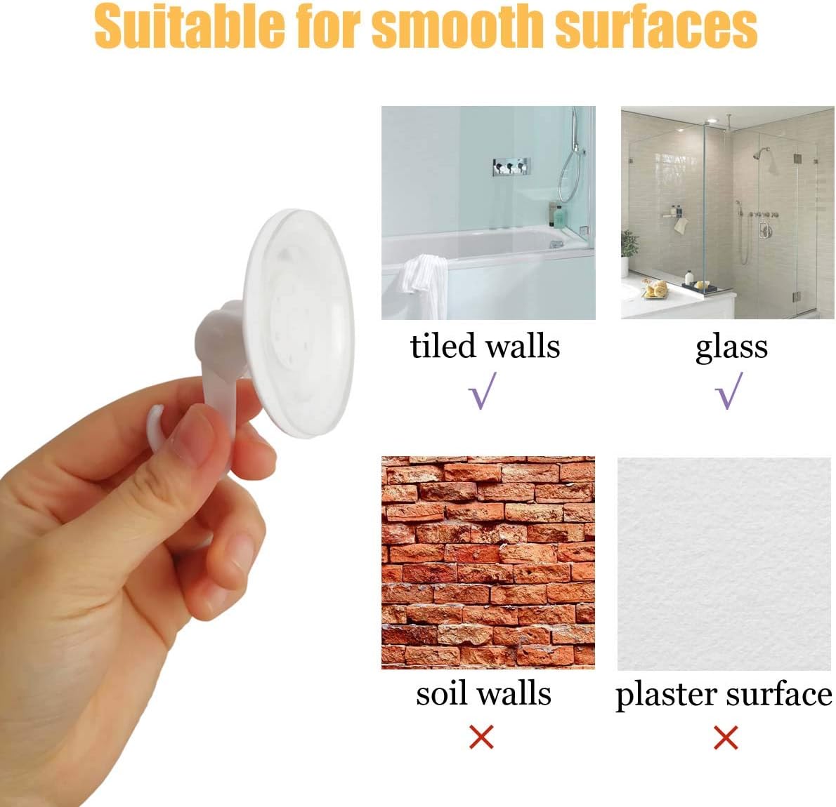 TTSAM Bath Toy Organizer with 6 Suction Hooks