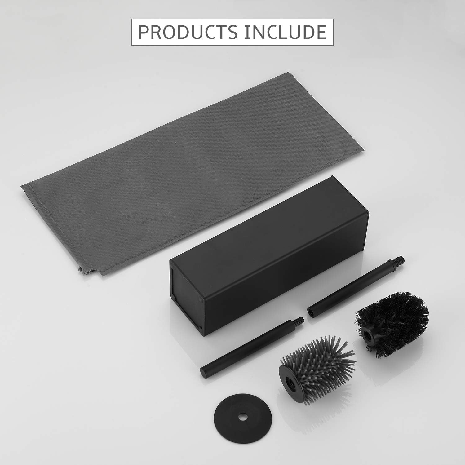 BGL Freestanding Toilet Brush with Holder - Black 1