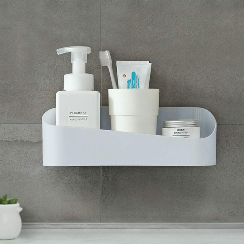 SUNFICON Adhesive Shower Caddy Wall Mounted Storage Rack Gray