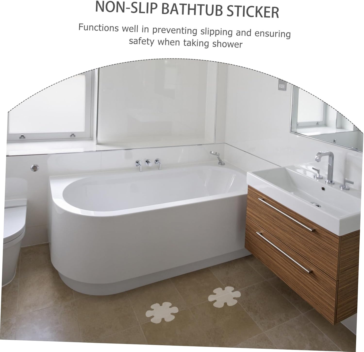 VOSAREA Flower-Shaped Non-Slip Floor Sticker for Bathroom