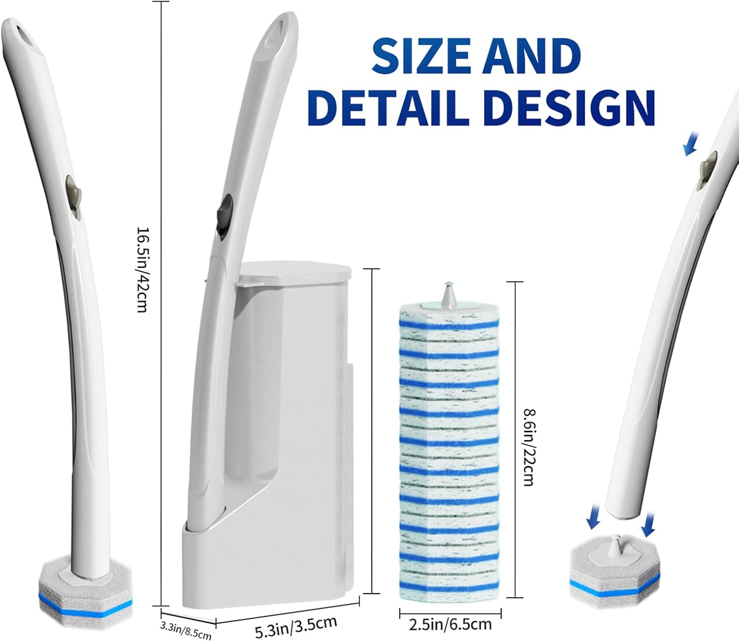 Hohoky Toilet Cleaning Set with 2 Wands and 60 Refill Pads