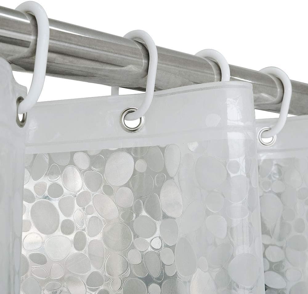 AooHome 72x66 Inch Shower Curtain with Bottom Magnets and 3D Stone Pattern