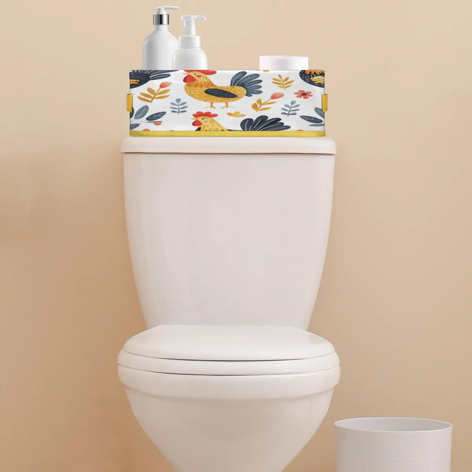 Cute Funny Chicken Toilet Paper Basket with Handles