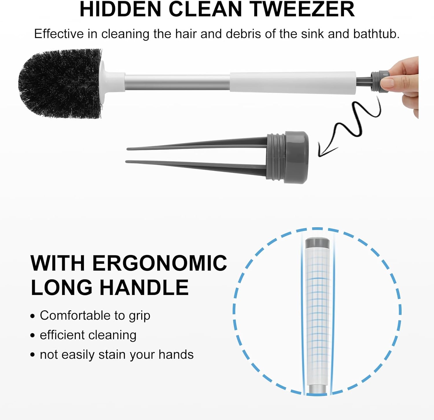 SetSail Toilet Brush 3 Pack with Holder and Bristles