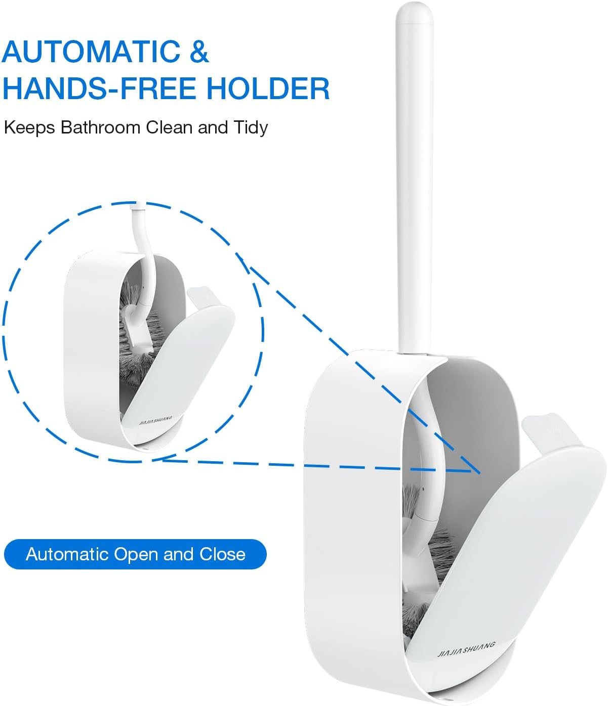 OSCIOSS Toilet Brush and Holder Set White