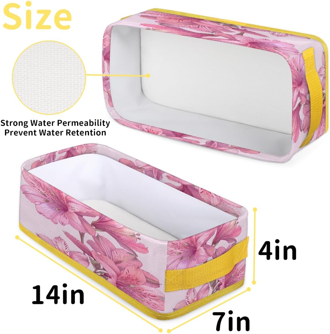 Pinks Floral Toilet Paper Baskets for Bathroom Storage 1