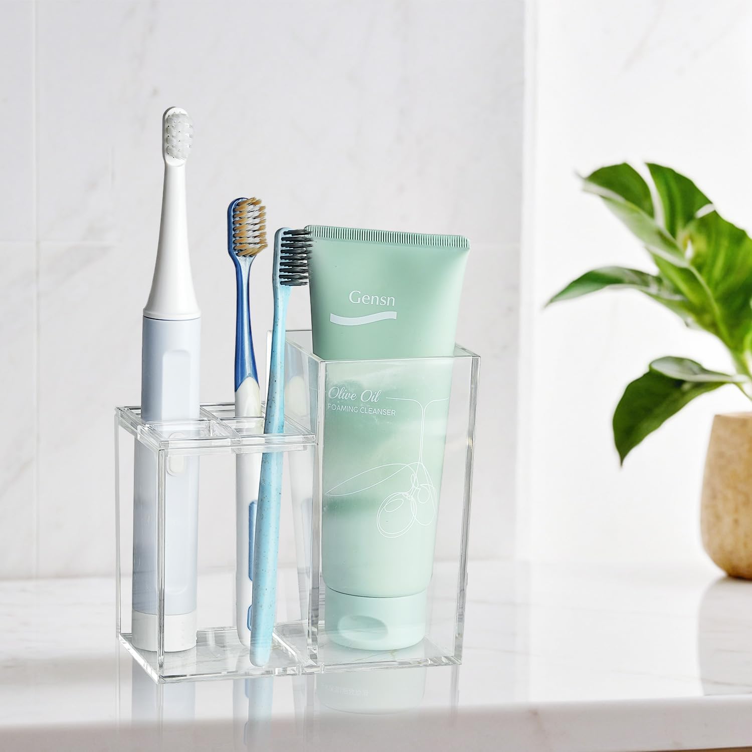 Clear Acrylic Toothbrush Holder with 5 Slots