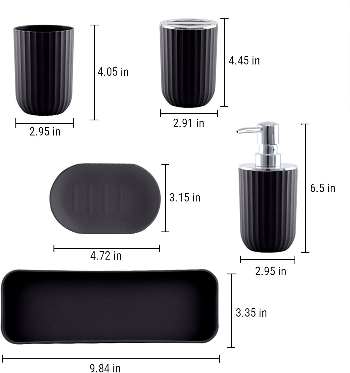 5 Pcs Modern Bathroom Accessories Set