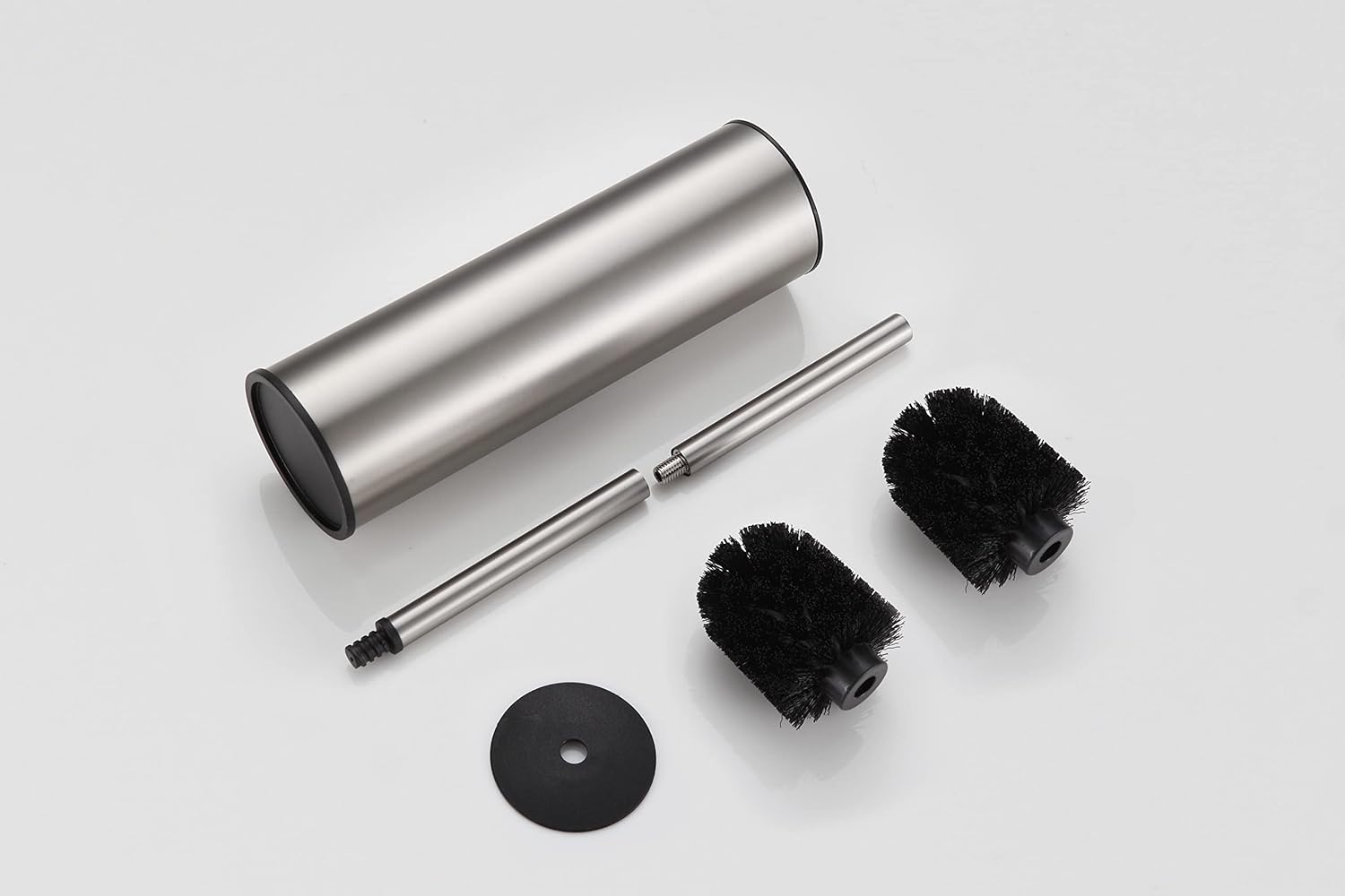 BGL Toilet Brush and Holder with Brushed Nickel Design