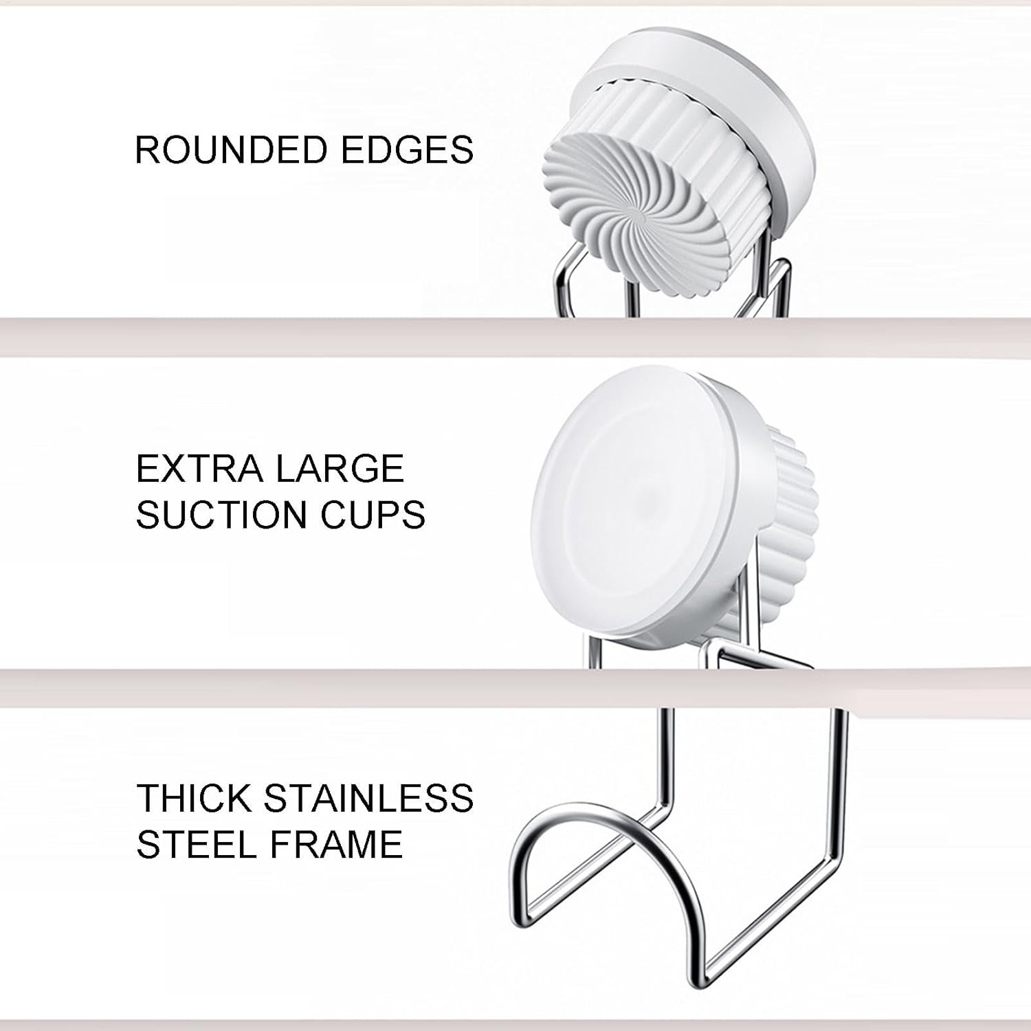 Rotating Suction Cup Shower Hook for Towels and Toiletries
