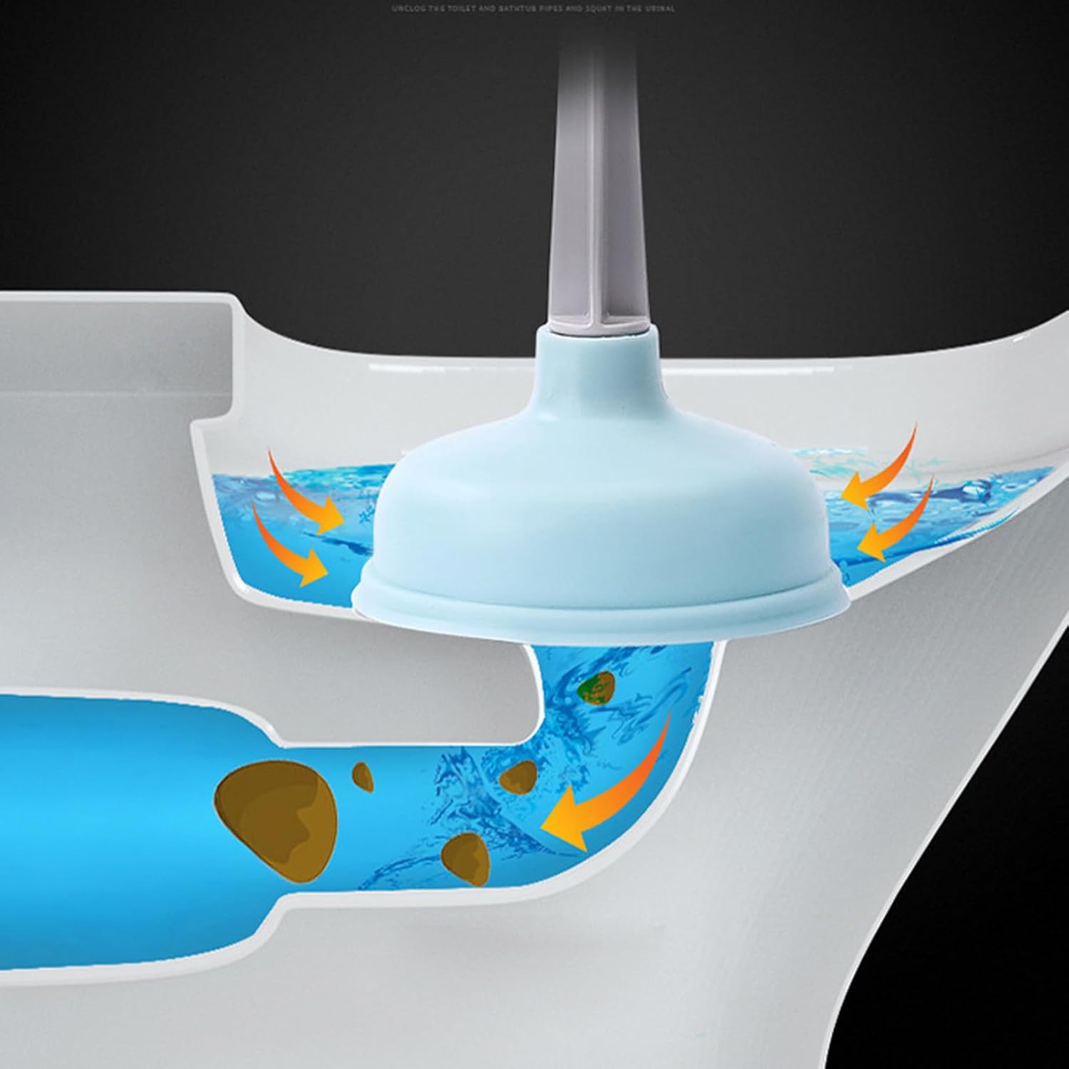 TOPINCN Toilet Plunger Strong Suction Blue 1
