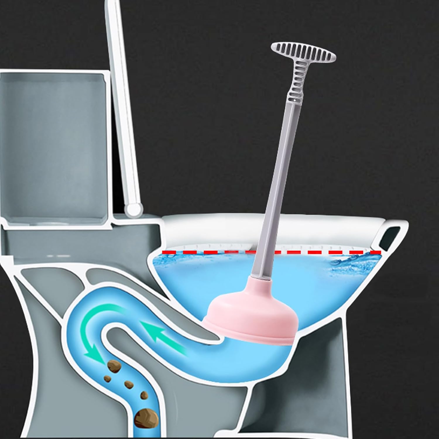 Miriam Song Toilet Plunger with Strong Suction and Durable Design Pink
