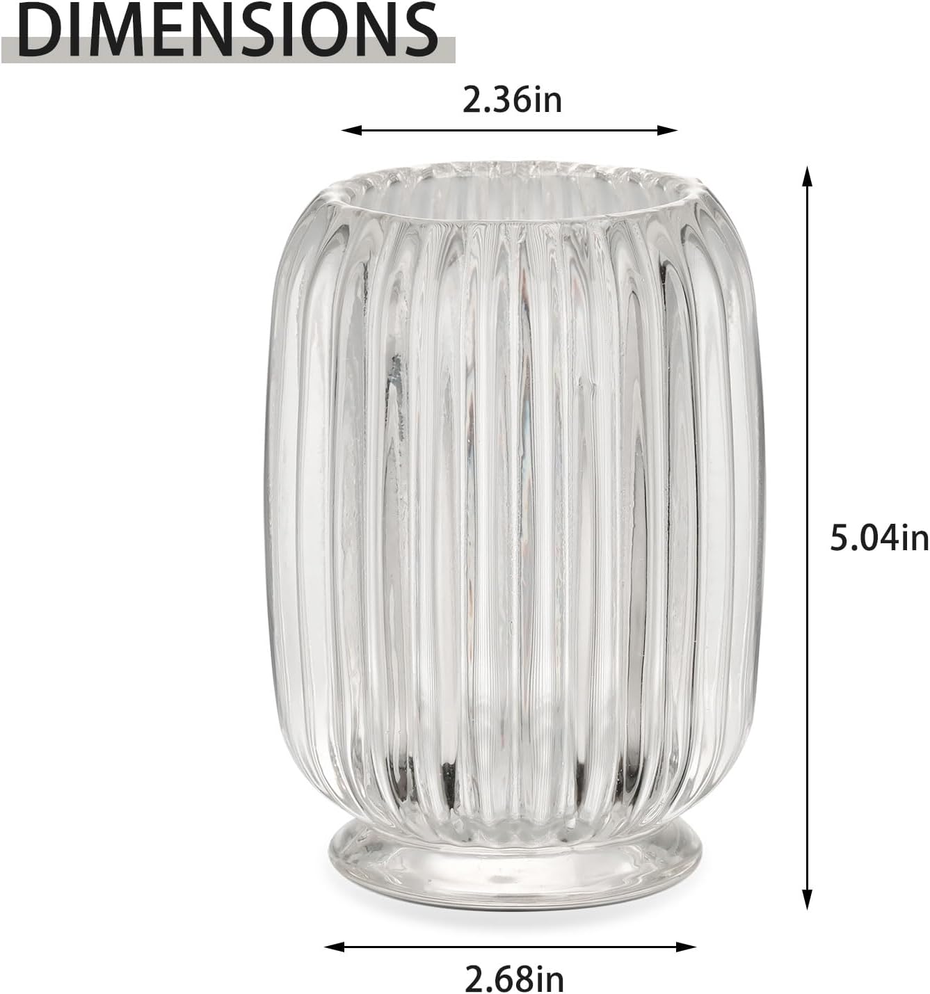 VanEnjoy Clear Glass Toothbrush Holder with Stripe Design