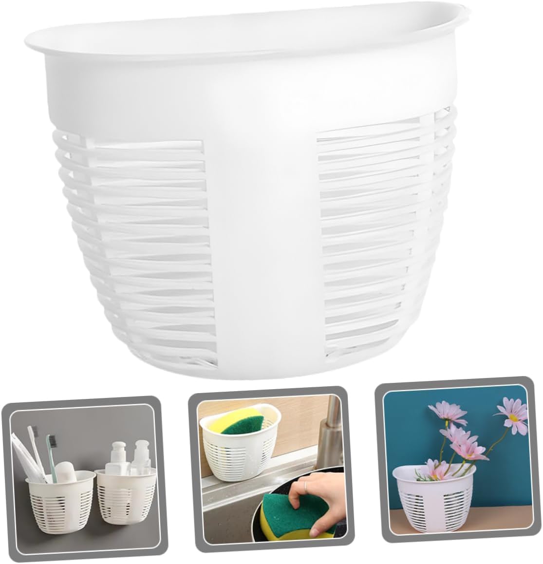 OKUMEYR Wall Mounted Bathroom Storage Basket with Drainage