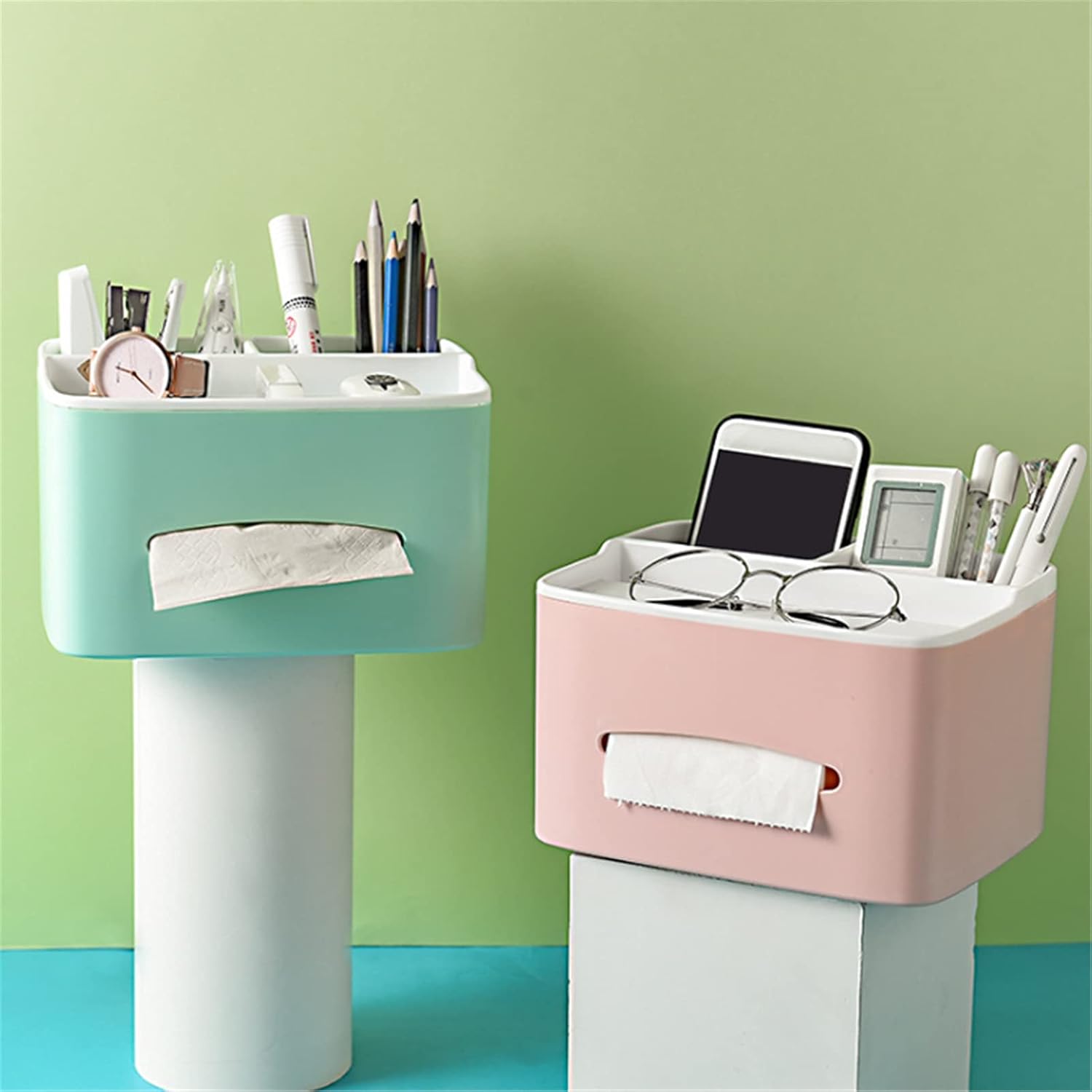 Stsmcl Pink Tissue Box with Magnetic Bottom