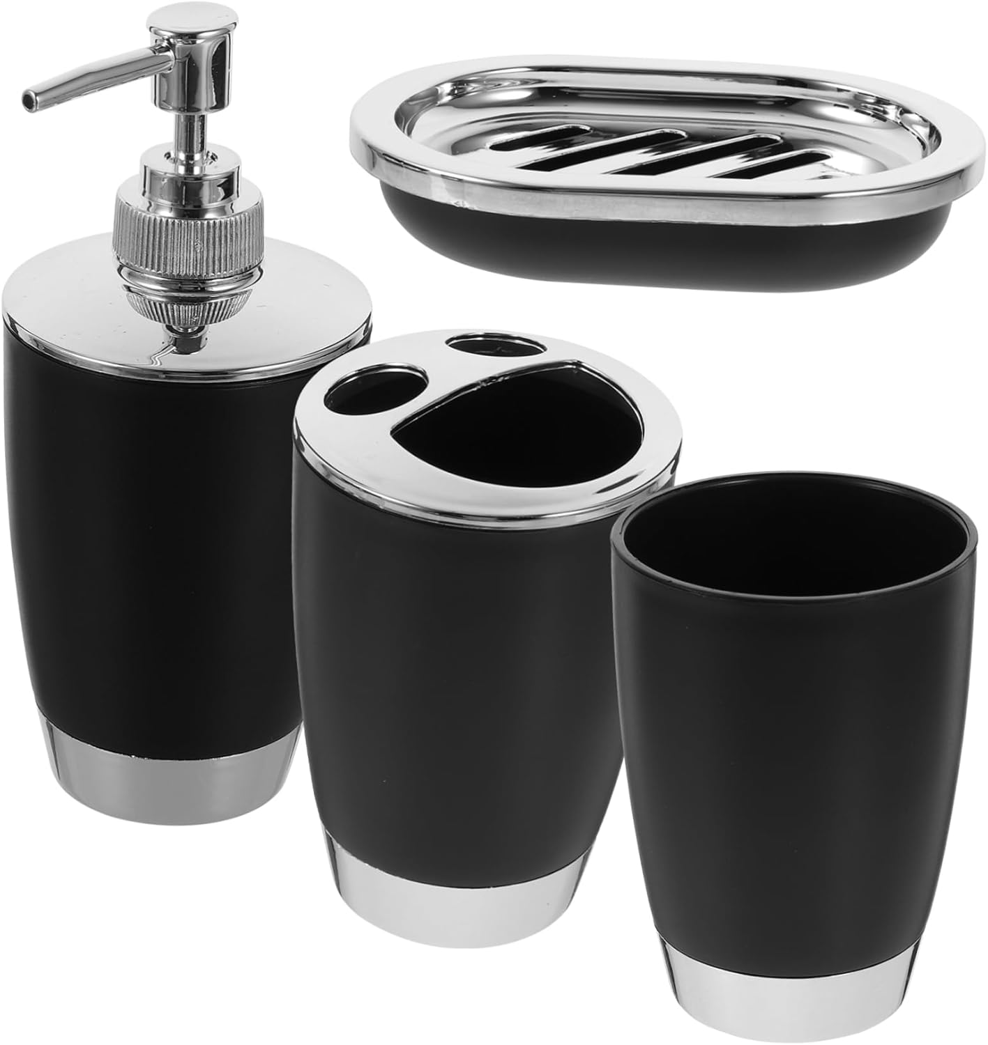 COOLHIYA 4-Piece Toothbrush Cup Holder Set Bathroom Accessories