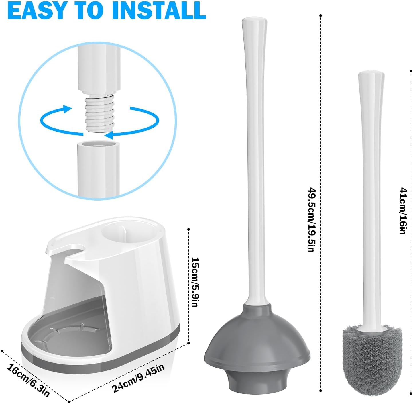 TRENTI 2-in-1 Toilet Plunger and Brush Set