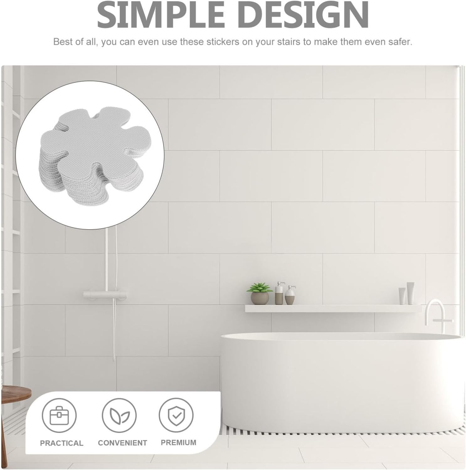 Alipis 20pc Flower Shape Non-Slip Bathtub Stickers