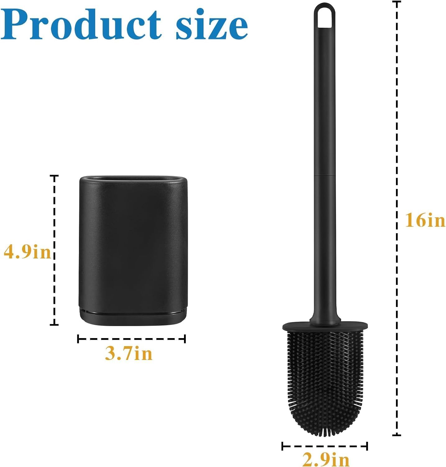 GAXMNS Silicone Toilet Brush with Holder
