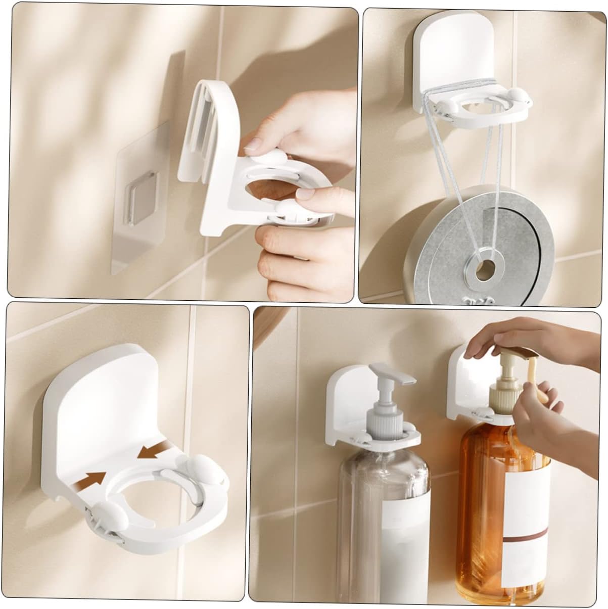 BEBEMOKO 2pcs Wall-Mounted Shampoo Holder for Space-Saving Storage