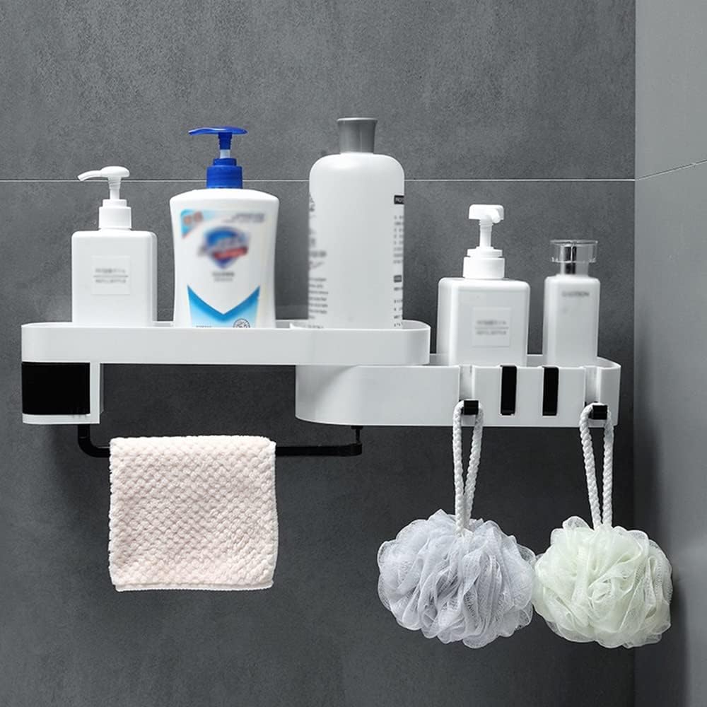 BAHELS Shower Caddy Corner Shelf Black and White