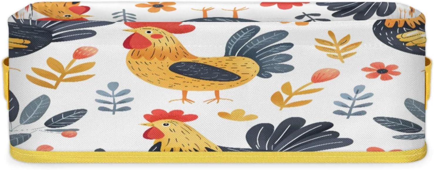Cute Funny Chicken Toilet Paper Basket with Handles