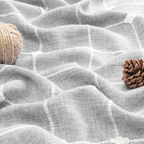 MitoVilla Grey Boho Narrow Shower Curtain Set